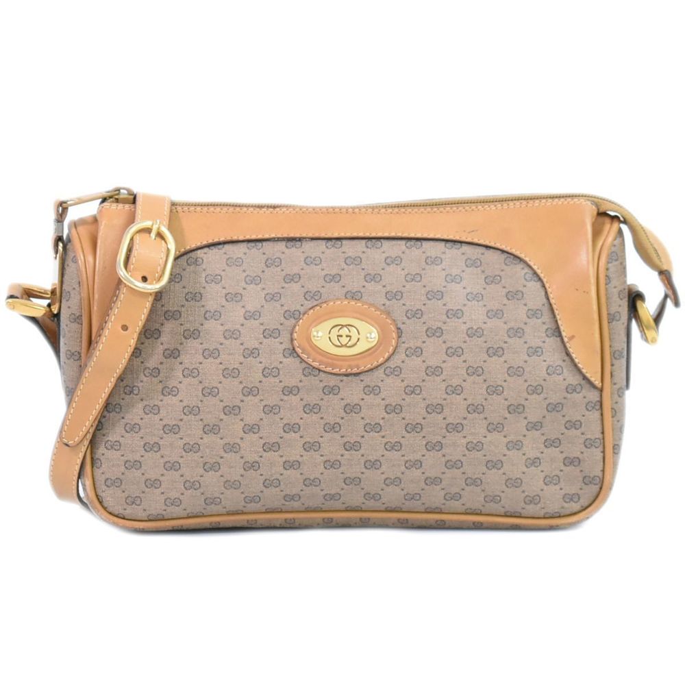 Gucci Bag Micro Brown Beige GG Shoulder - Picture 2 of 9